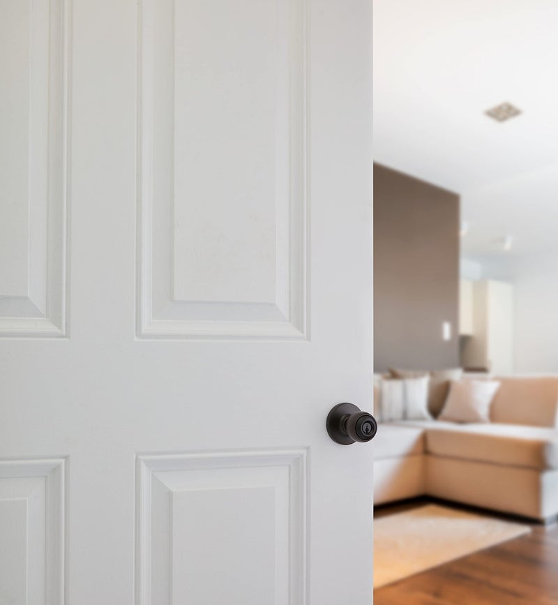 Kwikset Polo Entry Door Knob with Lock and Key  Secure Keyed Handle Exterior Doorknob  Front Entrance and Bedroom  Venetian Bronze  Pick Resistant SmartKey Rekey Security - Image 4